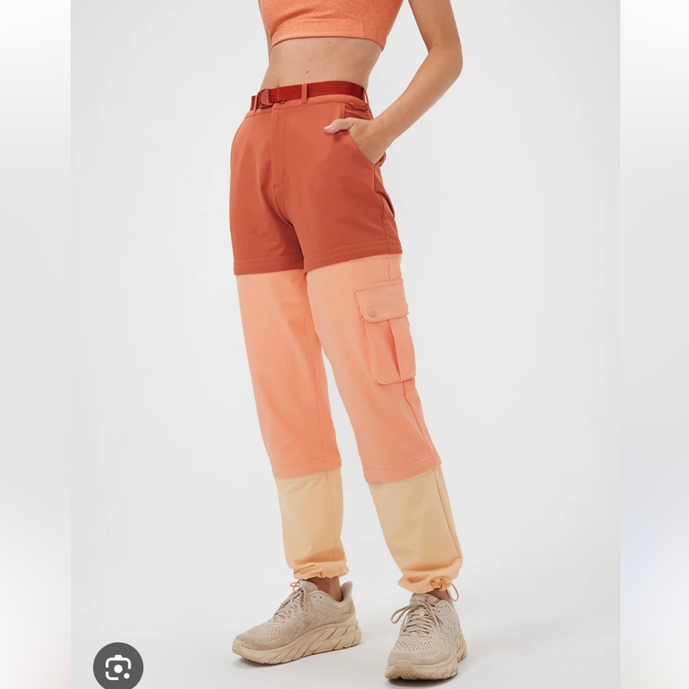 Outdoor Voices Colorblock Zip Hiking Pants - Melon/Toscana